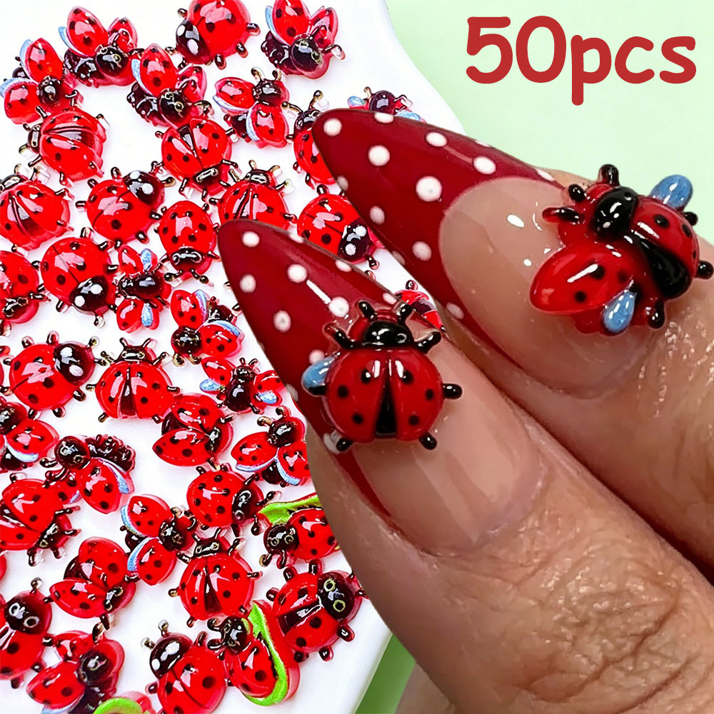 Art Craft Ladybug - 50 Adet 3D Mini Uğur Böceği