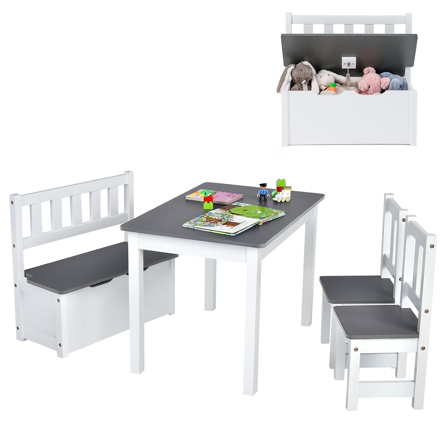 Art Craft Toddlers - Ahşap Çocuk Masa ve Sandalye Seti,