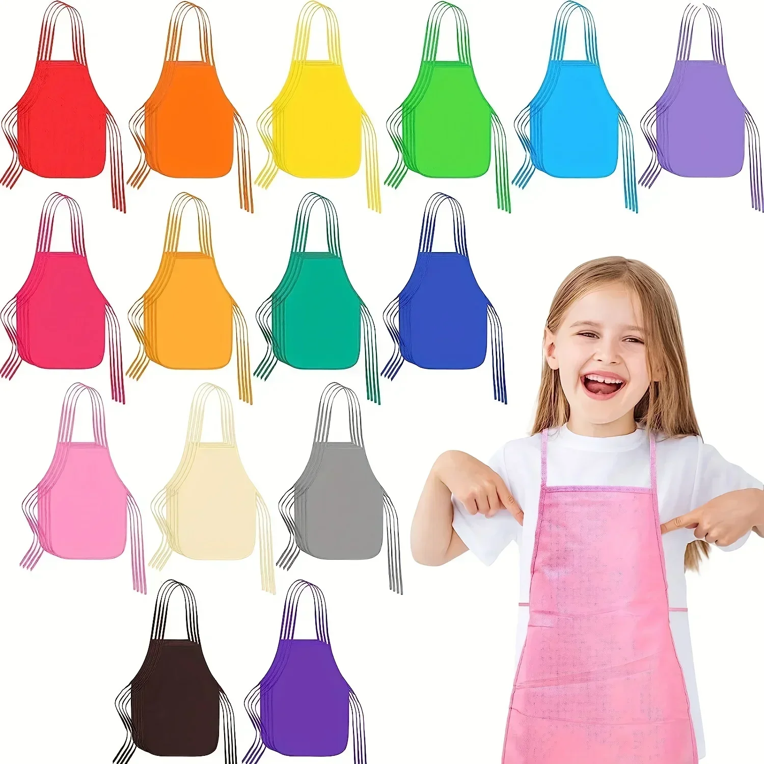 Art Craft Class - 30 adet Çocuklar dokunmamış Kumaş Önlük