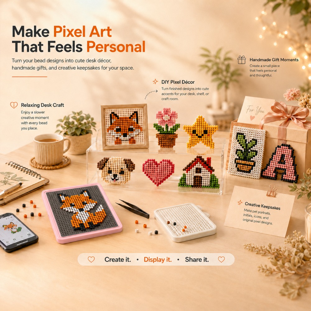 Art Craft Kits - LED Akıllı Sigorta Boncuklu Pegboard, Sanat