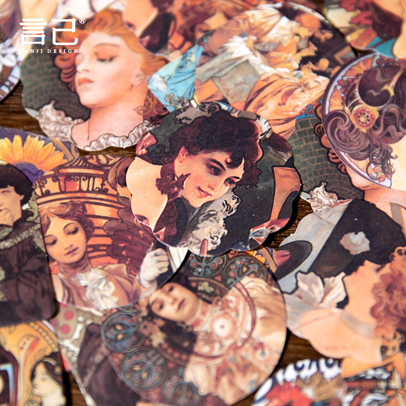 40 Yaprak Mucha Temalı Çıkartm - Art Craft Journals incelemesi ve fiyatı