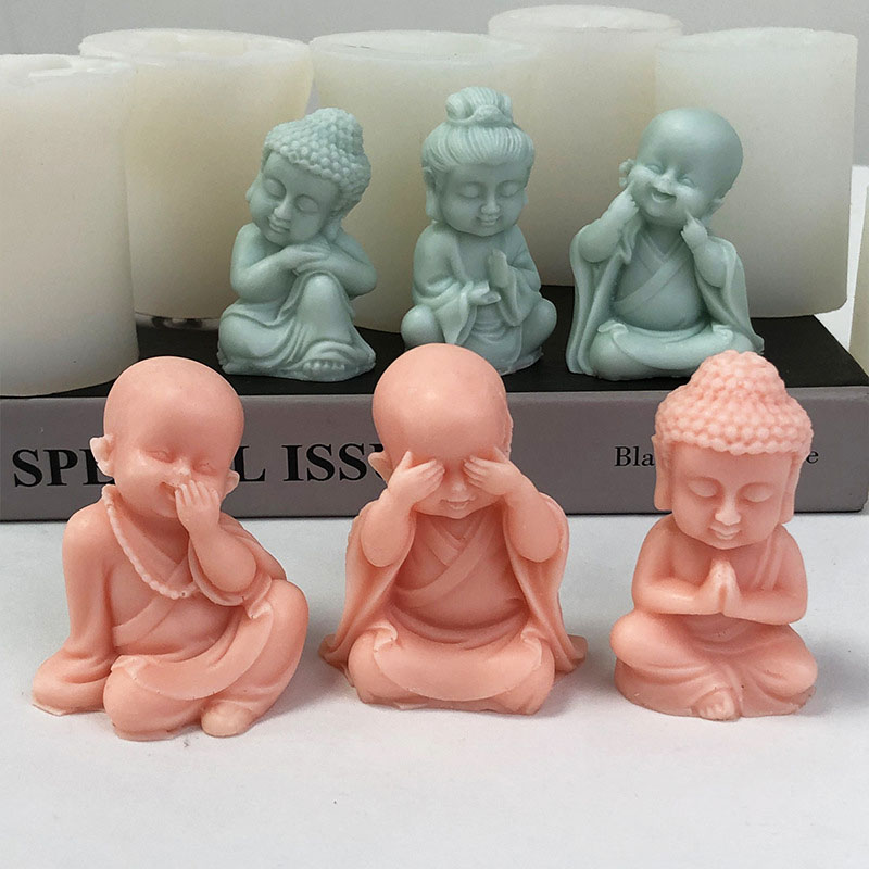3D küçük keşiş mum silikon kal - Art Craft Show incelemesi ve fiyatı