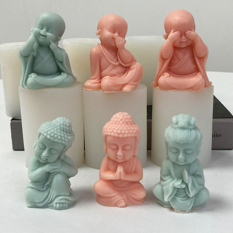 3D küçük keşiş mum silikon kal - Art Craft Show incelemesi ve fiyatı